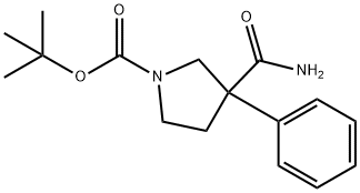 tert-butyl 3-carbamoyl-3-phenylpyrrolidine-1-carboxylate Structure