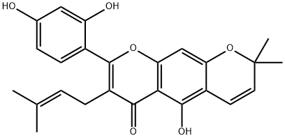 2-(2,4-Dihydroxyphenyl)-3-(3-methyl-2-butenyl)-5-hydroxy-8,8-dimethyl-4H,8H-benzo[1,2-b:5,4-b']dipyran-4-one Structure