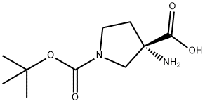 (S)-3-氨基-1-BOC-吡咯烷-3-甲酸,1931923-61-3,结构式