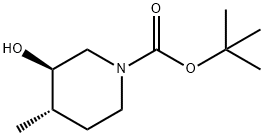 (3R,4S)-3-Hydroxy-4-methyl-piperidine-1-carboxylic acid tert-butyl ester,1932302-38-9,结构式