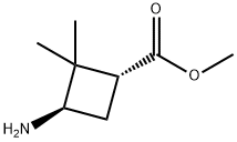 Cyclobutanecarboxylic acid, 3-amino-2,2-dimethyl-, methyl ester, (1R,3R)- 化学構造式