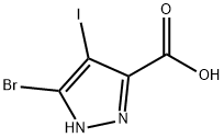 5-bromo-4-iodo-1H-pyrazole-3-carboxylic acid Struktur