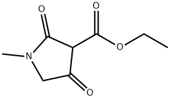 3-Pyrrolidinecarboxylic acid, 1-methyl-2,4-dioxo-, ethyl ester Struktur