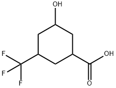 Cyclohexanecarboxylic acid, 3-hydroxy-5-(trifluoromethyl)- Structure