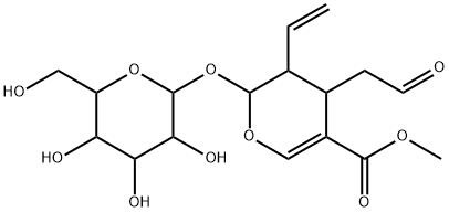 2H-Pyran-5-carboxylic acid, 3-ethenyl-2-(hexopyranosyloxy)-3,4-dihydro-4-(2-oxoethyl)-, methyl ester 化学構造式