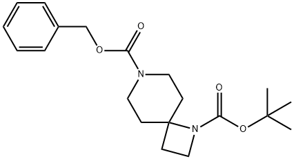 1,7-Diazaspiro[3.5]nonane-1,7-dicarboxylic acid, 1-(1,1-dimethylethyl) 7-(phenylmethyl) ester 化学構造式