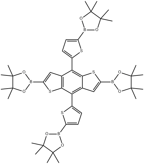 2,2'-(5,5'-(2,6-Bis(4,4,5,5-tetramethyl-1,3,2-dioxaborolan-2-yl)benzo[1,2-b:4,5-b']dithiophene-4,8-diyl)bis(thiophene-5,2-diyl))bis(4,4,5,5-tetramethyl-1,3,2-dioxaborolane) Struktur