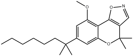 4H-[1]Benzopyrano[3,4-d]isoxazole, 7-(1,1-dimethylheptyl)-9-methoxy-4,4-dimethyl- Structure