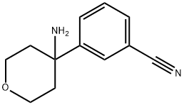 Benzonitrile, 3-(4-aminotetrahydro-2H-pyran-4-yl)- Structure