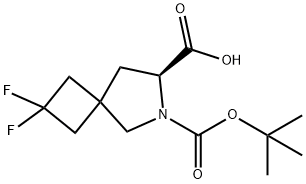 6-Azaspiro[3.4]octane-6,7-dicarboxylic acid, 2,2-difluoro-, 6-(1,1-dimethylethyl) ester, (7S)- Structure