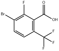 3-Bromo-2-fluoro-6-(trifluoromethyl)benzoic acid 化学構造式
