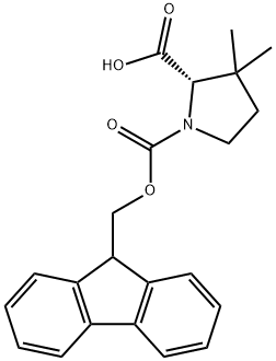 (2S)-1-(9H-芴-9-基甲氧基羰基)-3,3-二甲基-吡咯烷-2-羧酸,1982344-79-5,结构式