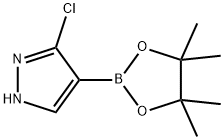 1H-Pyrazole, 3-chloro-4-(4,4,5,5-tetramethyl-1,3,2-dioxaborolan-2-yl)- 化学構造式