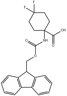 Cyclohexanecarboxylic acid, 1-[[(9H-fluoren-9-ylmethoxy)carbonyl]amino]-4,4-difluoro-, 1986905-26-3, 结构式