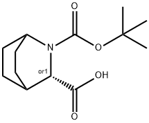 2-Azabicyclo[2.2.2]octane-2,3-dicarboxylic acid, 2-(1,1-dimethylethyl) ester, (3S)-rel- Structure