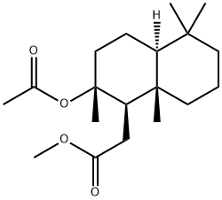 (1R,4aα)-Decahydro-2α-(acetyloxy)-2,5,5,8aβ-tetramethyl-1β-naphthaleneacetic acid methyl ester,19954-81-5,结构式