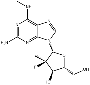 Adenosine, 2-amino-2'-deoxy-2'-fluoro-N,2'-dimethyl-, (2'R)- Structure