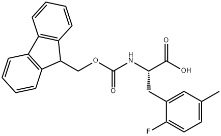 N-Fmoc-2-fluoro-5-methyl-L-phenylalanine Struktur