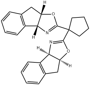 (3aＲ,3′aＲ,8aＳ,8′aＳ)-2,2′-シクロペンチリデンビス[3a,8a-ジヒドロ-8Ｈ-インデノ[1,2-ｄ]オキサゾール] 化学構造式