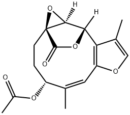 (1aS,4R,5Z,10S,10aS)-4-Acetoxy-3,4,10,10a-tetrahydro-5,9-dimethyl-2H-10,1a-(epoxymethano)oxireno[4,5]cyclodeca[1,2-b]furan-12-one Struktur