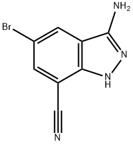 1H-Indazole-7-carbonitrile, 3-amino-5-bromo-,2021202-90-2,结构式