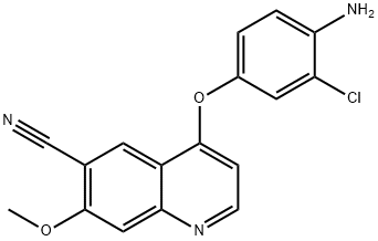 6-Quinolinecarbonitrile, 4-(4-amino-3-chlorophenoxy)-7-methoxy- Struktur