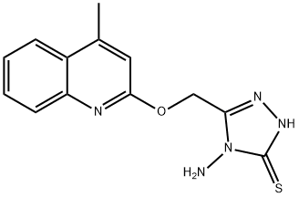 4-amino-3-[(4-methyl-2-quinolinyl)oxymethyl]-1H-1,2,4-triazole-5-thione,203000-94-6,结构式