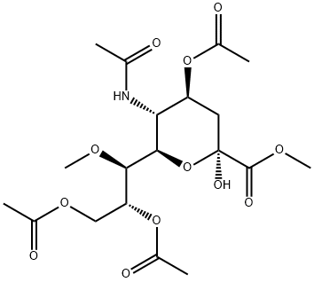 神经氨酸,N-乙酰基-7-0-甲基-,甲酯,4,8,9-三乙酸酯 结构式