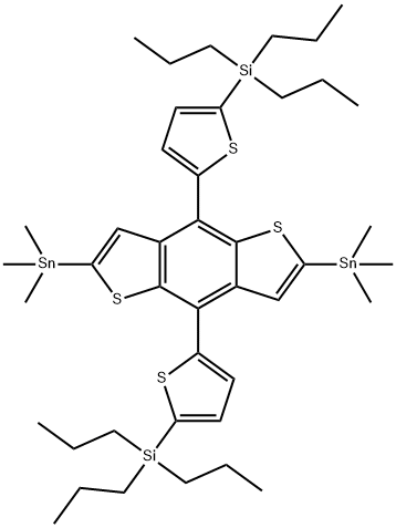 2,6-Bis(trimethylstannyl)-4,8-bis(5-(tripropylsilyl)thiophen-2-yl)benzo[1,2-b:4,5-b’]dithiophene Structure