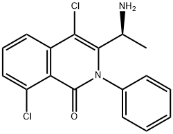 (S)-3-(1-氨基乙基)-4,8-二氯-2-苯基异喹啉-1(2H)-酮,2055766-86-2,结构式