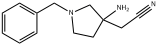 3-Pyrrolidineacetonitrile, 3-amino-1-(phenylmethyl)- 化学構造式