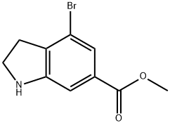 1H-Indole-6-carboxylic acid, 4-bromo-2,3-dihydro-, methyl ester|4-溴吲哚啉-6-甲酸甲酯