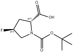 REL-(2S,4R)-1-(叔丁氧羰基)-4-氟吡咯烷-2-羧酸 结构式