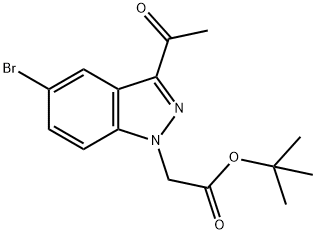 1H-Indazole-1-acetic acid, 3-acetyl-5-bromo-, 1,1-dimethylethyl ester Struktur