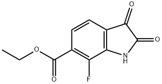 1H-Indole-6-carboxylic acid, 7-fluoro-2,3-dihydro-2,3-dioxo-, ethyl ester Struktur
