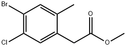 4-溴-5-氯-2-甲基苯乙酸甲酯, 2091046-13-6, 结构式