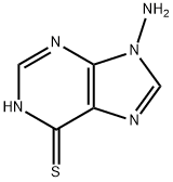 6H-Purine-6-thione, 9-amino-1,9-dihydro- 化学構造式