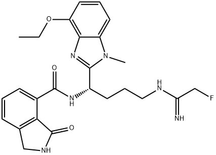 1H-Isoindole-4-carboxamide, N-[(1S)-1-(4-ethoxy-1-methyl-1H-benzimidazol-2-yl)-4-[(2-fluoro-1-iminoethyl)amino]butyl]-2,3-dihydro-3-oxo- 结构式