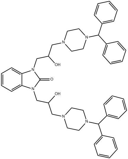 1,3-bis({3-[4-(diphenylmethyl)piperazin-1-yl]-2-hyd
roxypropyl})-2,3-dihydro-1H-1,3-benzodiazol-2-on
e 化学構造式