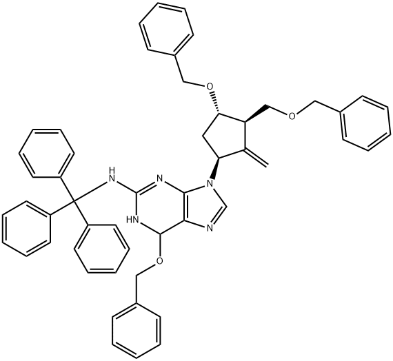 1H-Purin-2-amine, 6,9-dihydro-9-[(1S,3R,4S)-2-methylene-4-(phenylmethoxy)-3-[(phenylmethoxy)methyl]cyclopentyl]-6-(phenylmethoxy)-N-(triphenylmethyl)-