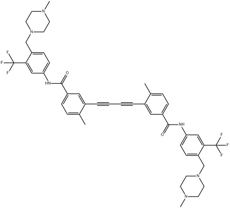 Benzamide, 3,3'-(1,3-butadiyne-1,4-diyl)bis[4-methyl-N-[4-[(4-methyl-1-piperazinyl)methyl]-3-(trifluoromethyl)phenyl]- Structure