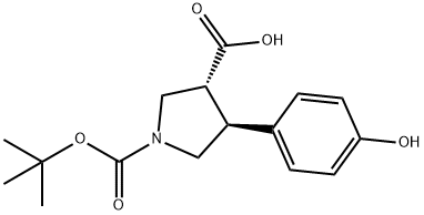 1,3-Pyrrolidinedicarboxylic acid, 4-(4-hydroxyphenyl)-, 1-(1,1-dimethylethyl) ester Struktur