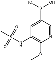 2-甲氧基-3-(N-甲磺酰胺)吡啶-5-硼酸, 2121513-41-3, 结构式