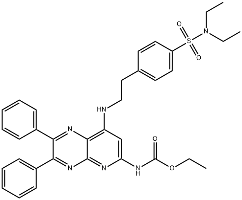 ethyl N-[7-[2-[4-(diethylsulfamoyl)phenyl]ethylamino]-3,4-diphenyl-2,5 ,10-triazabicyclo[4.4.0]deca-2,4,7,9,11-pentaen-9-yl]carbamate|