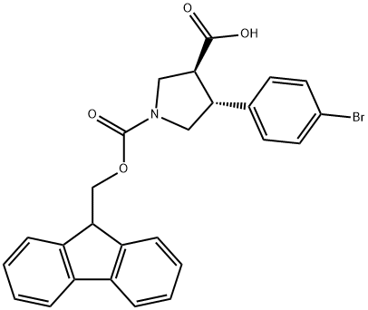 (3S,4R)-4-(4-bromophenyl)-1-{[(9H-fluoren-9-yl)methoxy]carbonyl}pyrrolidine-3-carboxylic acid Structure