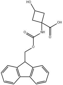 Cyclobutanecarboxylic acid, 1-[[(9H-fluoren-9-ylmethoxy)carbonyl]amino]-3-hydroxy-,2137583-09-4,结构式