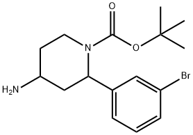 1-Piperidinecarboxylic acid, 4-amino-2-(3-bromophenyl)-, 1,1-dimethylethyl ester|