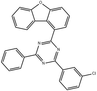 1,3,5-Triazine, 2-(3-chlorophenyl)-4-(1-dibenzofuranyl)-6-phenyl-|2-(3-氯苯基)-4-(1-二苯并呋喃基)-6-苯基-1,3,5-三嗪
