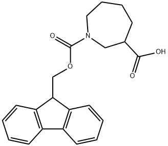 1H-Azepine-1,3-dicarboxylic acid, hexahydro-, 1-(9H-fluoren-9-ylmethyl) ester Struktur