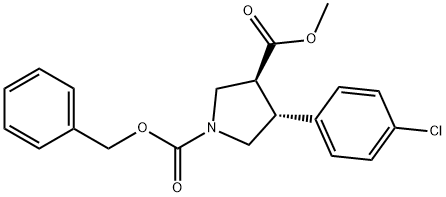trans-1-Benzyl 3-methyl 4-(4-chlorophenyl)pyrrolidine-1,3-dicarboxylate, 2140264-30-6, 结构式